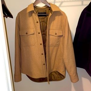 Buck Mason Wool Blend Coat. Brown. Size Medium.